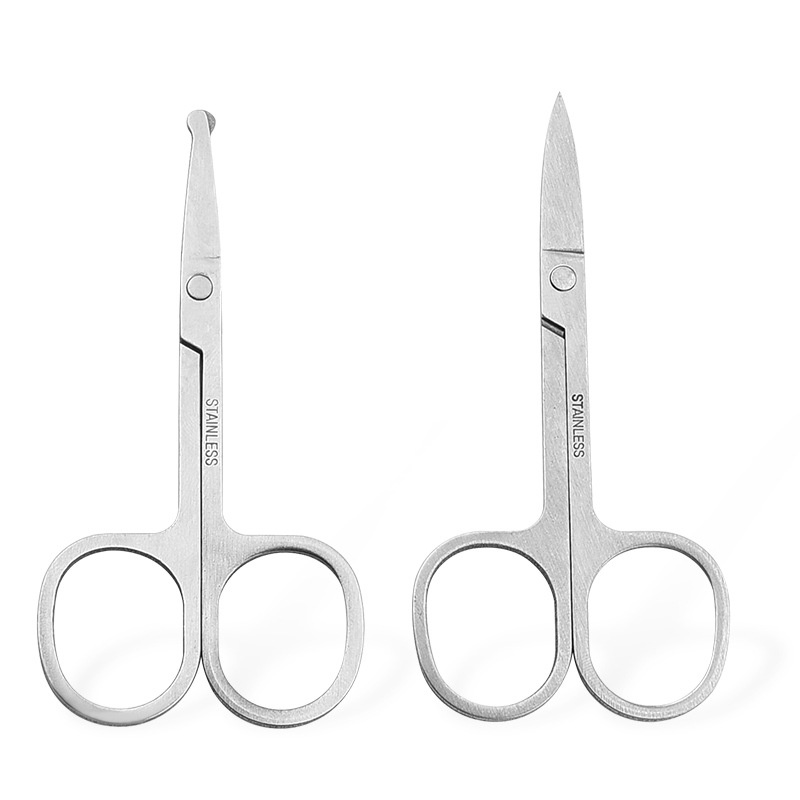 SMirror Stainless Steel Eyebrow Scissors Beauty Makeup Tools Round Head Pointed Nose Hair Trimming Small Scissors