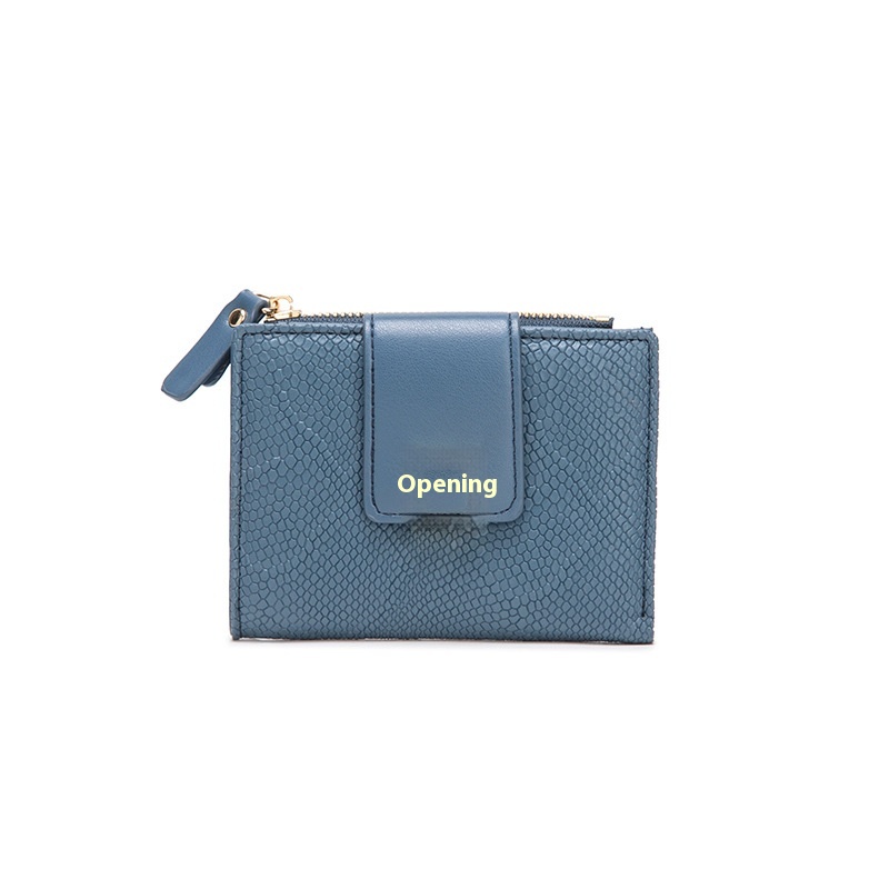 Ultra-Thin Short Wallet Women's Korean Style Buckle Student Casual Coin Holder Card Holder Portable Coin Purse