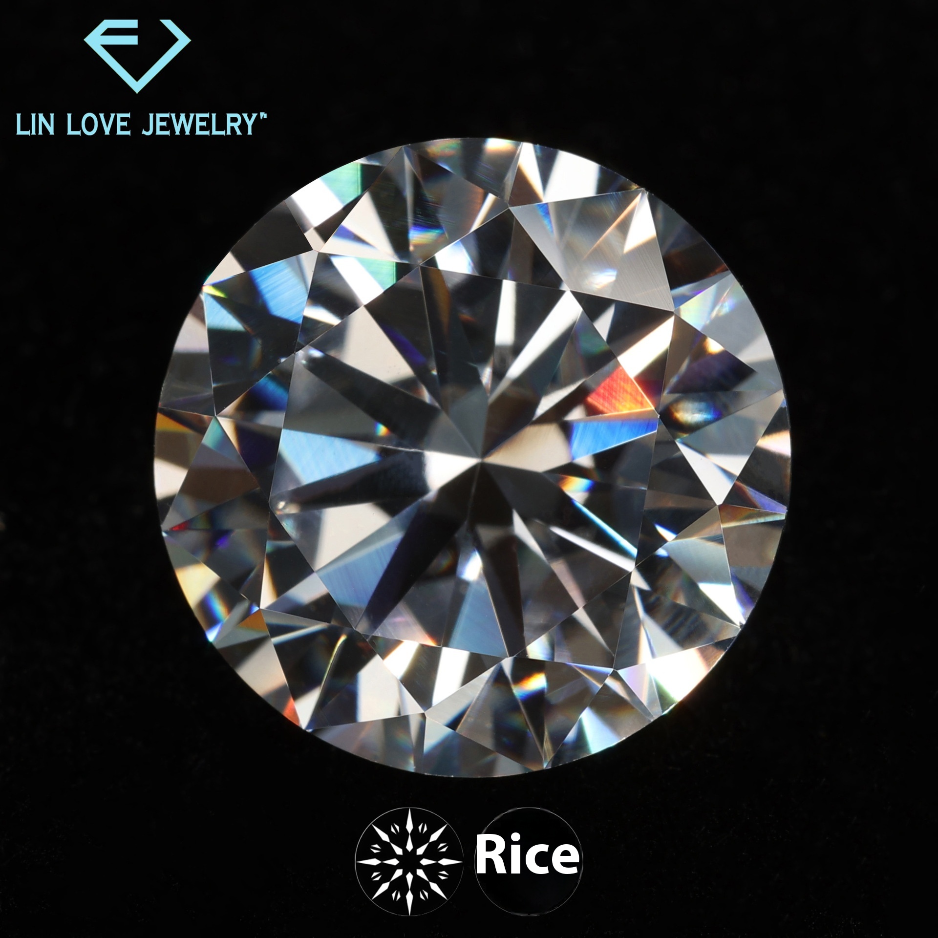 Small Round White Super Flash Eight Hearts And Eight Arrows Zircon Bare Stone 0.8-3.5 Mm3A-9A High Quality