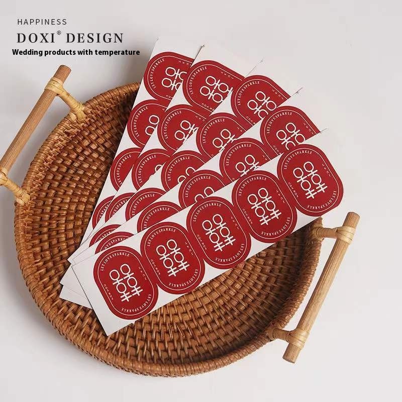 Wedding Room Happy Stickers Self-adhesive Small Happy Seal Stickers Sugar Box Accessories Wedding Egg Stickers