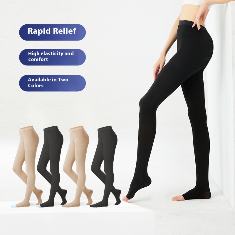 Varicose Socks Long Tube Prevention Of Deep Venous Thrombosis Compression Stingle Socks Medical Over-the-Knee Socks Open Toe Pantyhose