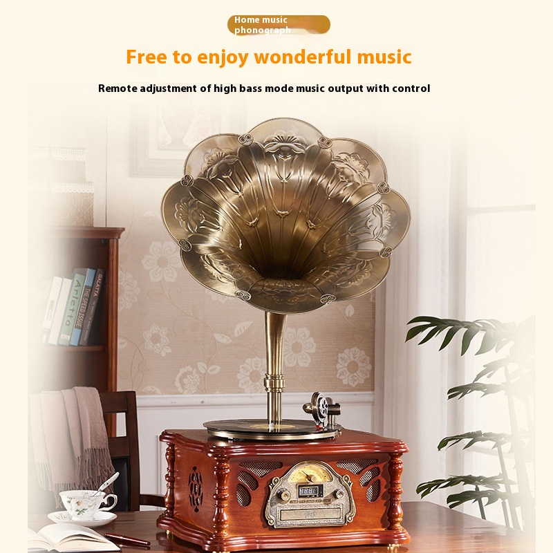 Home Music Phonograph Big Speaker Retro Vinyl Record Player Record Player European Living Room Home Furnishings Subwoofer