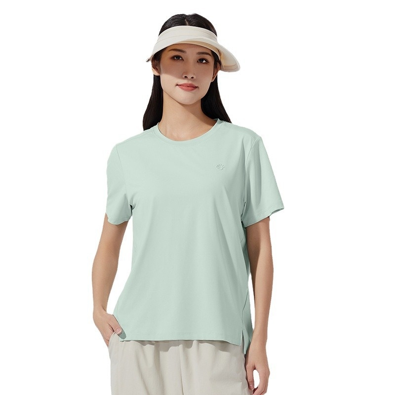 Women's Stretch Quick-drying Short-sleeved T-shirt Crew-neck Ice Silk Sports T-shirt