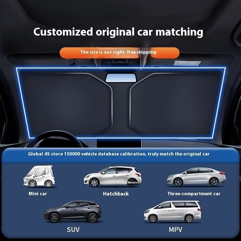Car Sunshade Front Shield Sunscreen Heat Shield Front Windshield Car Parasol Window Special Car Curtain