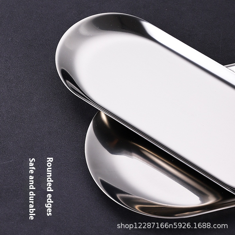 Oval Plate Stainless Steel Tray Gold Nordic Metal Storage Tray Towel Tray Snack Tray Candle Aromatherapy Tray - 1