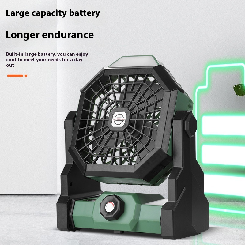 Product Outdoor Fan Portable High Wind Charging Fan Camping Lighting Hook Household Fan In Stock