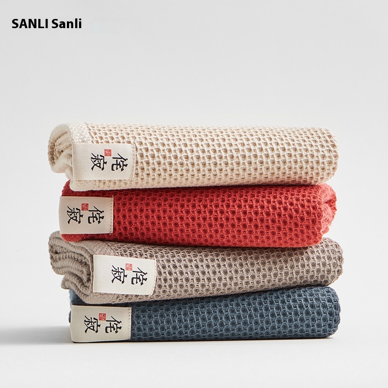 Sanli Towel Direct Summer Pure Cotton Towel Wabi-sabi Face Towel Large Absorbent Honeycomb Towel