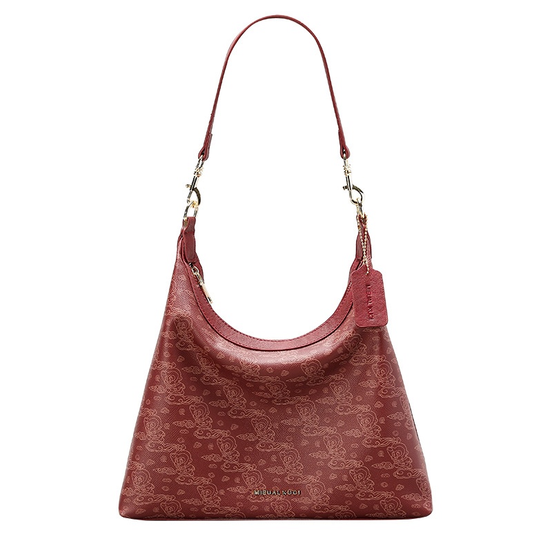 High-end All-match Bride Red Bag Women's Large Capacity Commuter Underarm Bag Chinese Wedding Bag