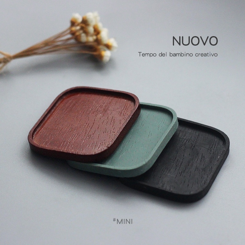 Ob11 Doll House Accessories Miniature Tea Tray Model Toy Mini Japanese Simulation Wooden Square Tray D540