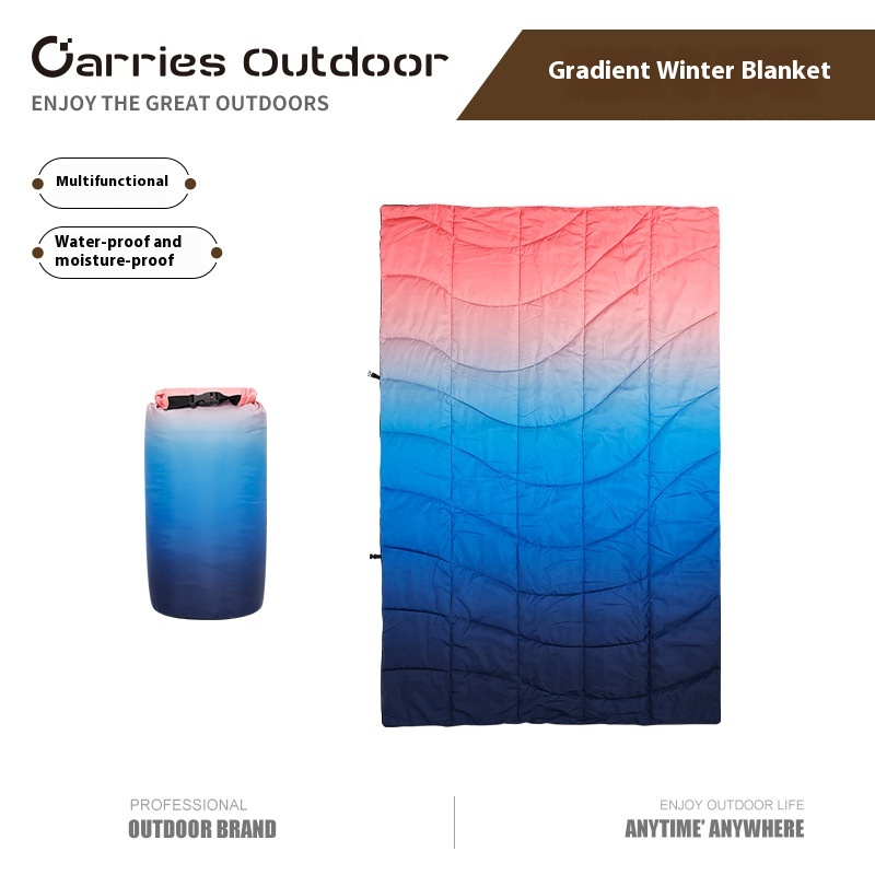 Outdoor Travel Winter Blanket Portable Multi-function Camping Blanket Park Thickened Moisture-proof Camping Quilt Warm Shawl