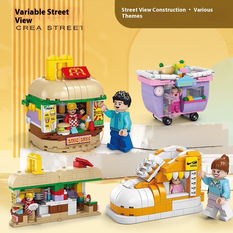 Street View Snack Street Music Compatible Small Particle High Building Blocks Boxed Children's Educational Aerospace Assembly Toys For Boys And Girls