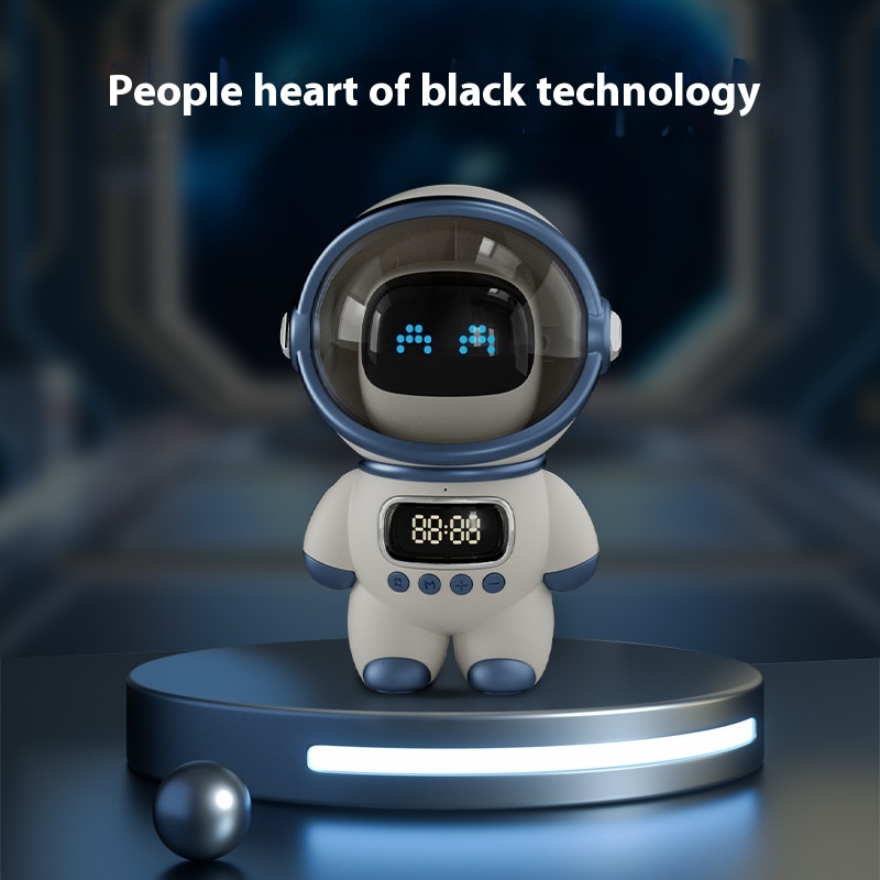 Bluetooth Wireless Intelligent AIInteractive Audio Clock Alarm Clock Plug Memory Card To Connect To Computer Speakers Creative Gift