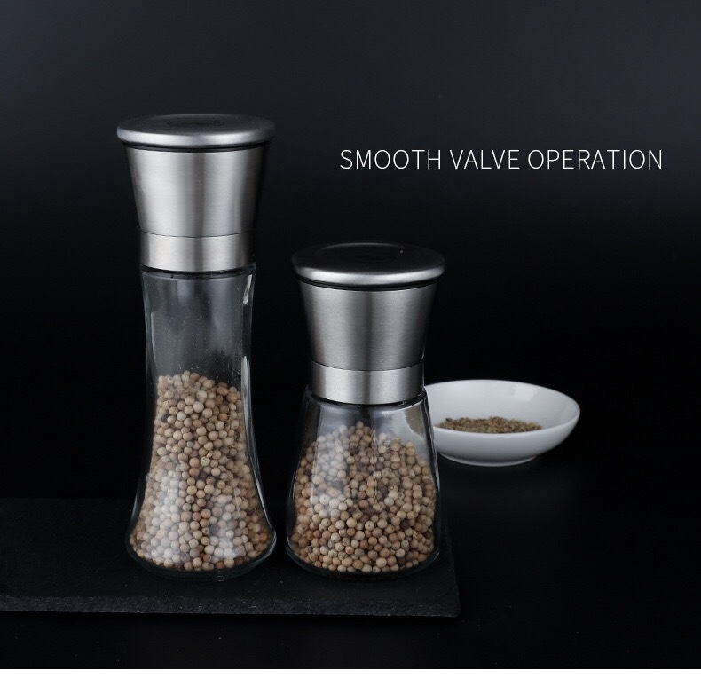 Manual Pepper Grinder Stainless Steel Sea Salt Spice Grinder Household Kitchen Supplies Glass Grinder - 2