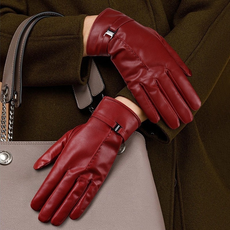 Winter Warm Gloves Zealand Goatskin Gloves Women's High-End Driving And Cycling Fashion Gloves Gift Box