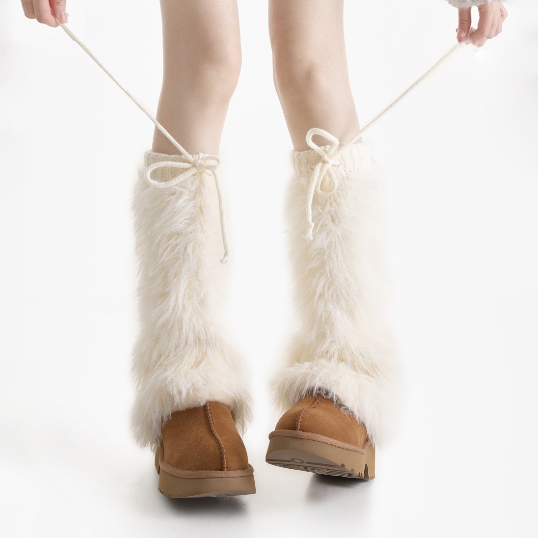 Super Thick Plush Leg Warmers With Flared Cuffs For Slimming