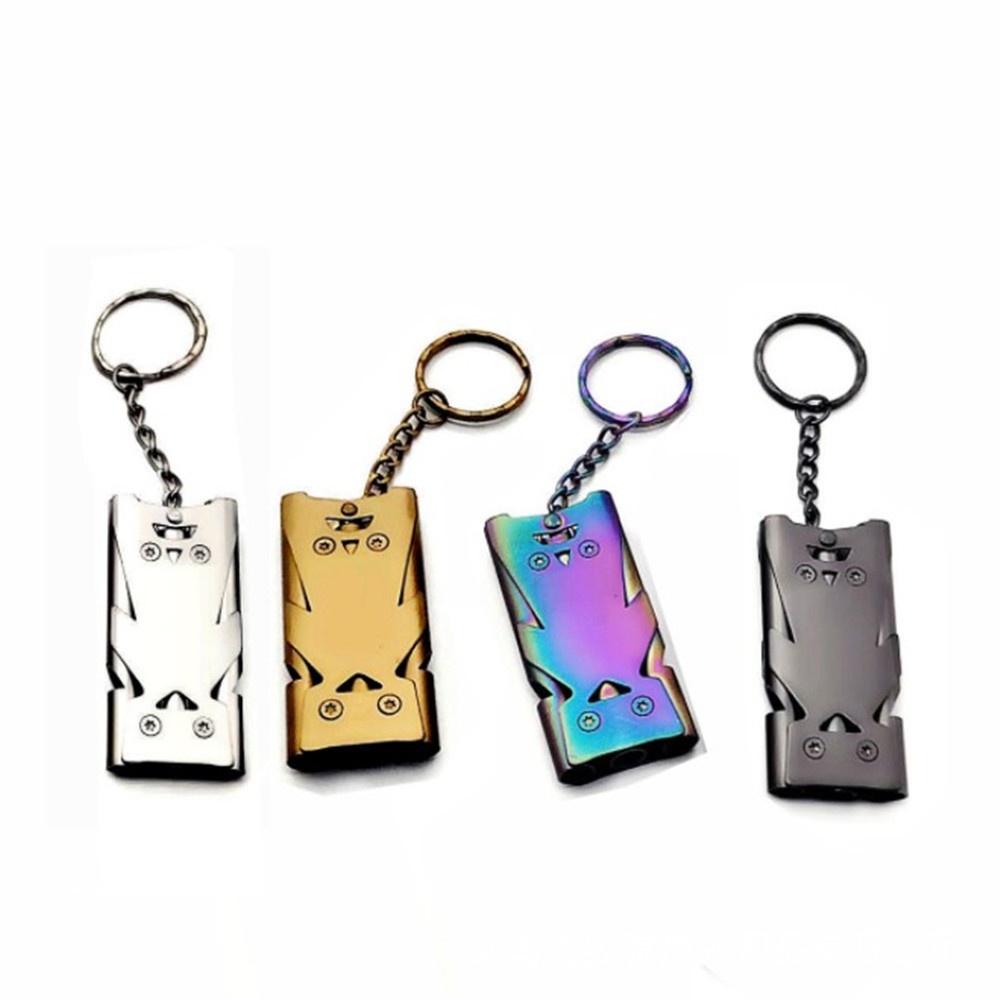 Stainless Steel High Decibel Three-tube Training Whistle Survival Life-saving Whistle Outdoor EDCTool Burst High Frequency Whistle