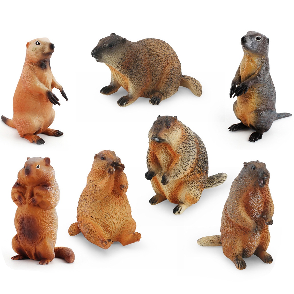 Children's Solid Simulation Animal World Groundhog Model Mouse Chipmunk Squirrel Solid Static Ornaments Toy