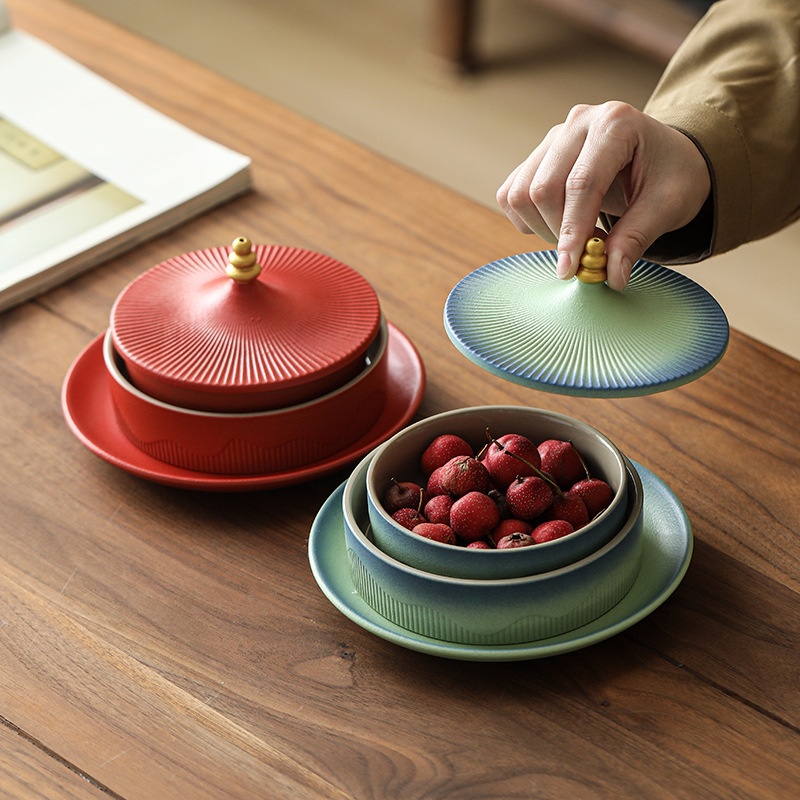 Imperial Palace Guochao Wenchuang Tiantan Fruit Plate Bayi Party Member Gift Household Plate Wedding Gift Box