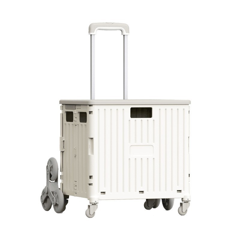 [ Specialized In Making Trolleys For25 Years] Folding Shopping Cart, Four-wheeled Trolley, Universal Wheels, Large Trolley, Grocery Cart