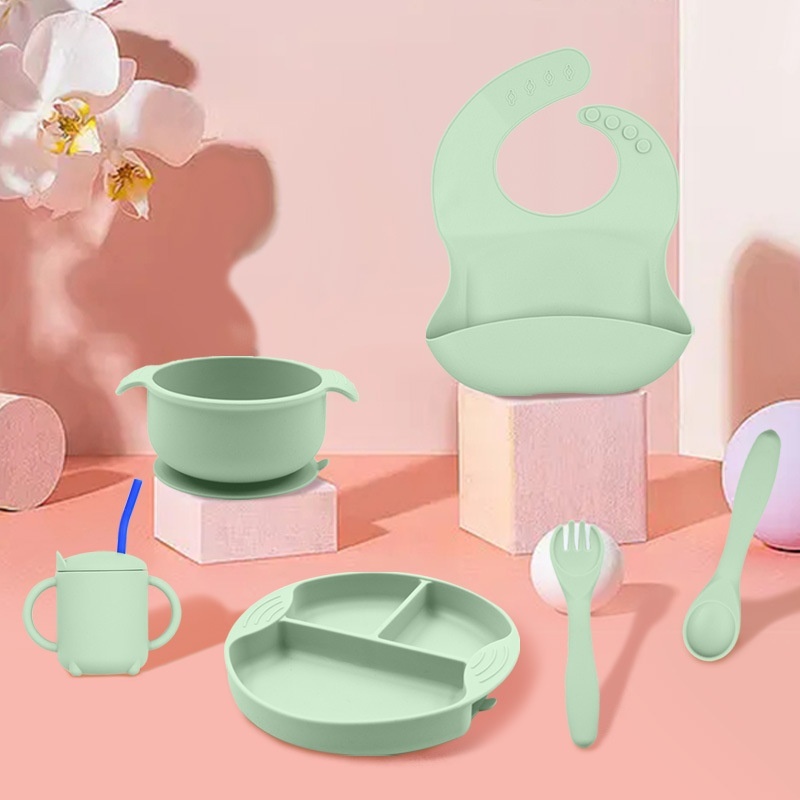 Children's Dinner Plate Three-grid Water Cup Cartoon Shatter-resistant Dinner Plate Fork Spoon Combination Kindergarten Baby Food Tableware Set