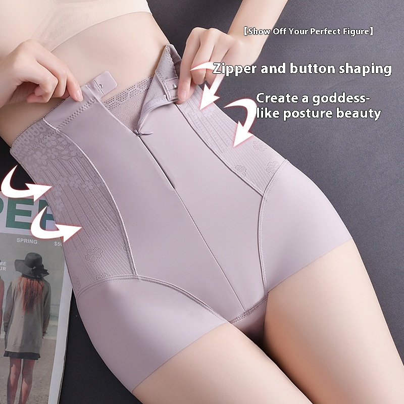 Zipper Abdominal Pants Women's Postpartum Shaping Waist Strong Belly Shaping High Waist Body Shaping Hip Plus Size Seamless Pants