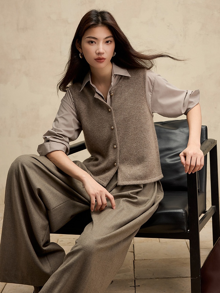 French Fashion Raccoon Velvet Vest Women's Wool Vest 25 Early Autumn Easiest For Match Layered Sweater Warm Sweater