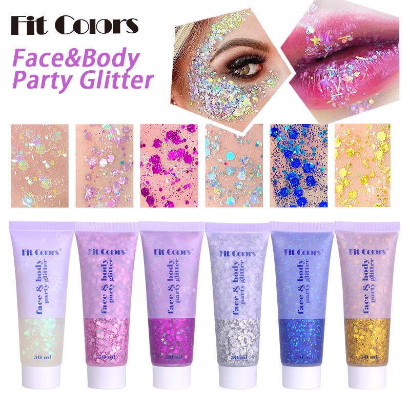 Fit Colors Sequ Gel Mermaid Scales Face Body Lip Sequ Eye Shadow Colorful Polarized Stage Makeup
