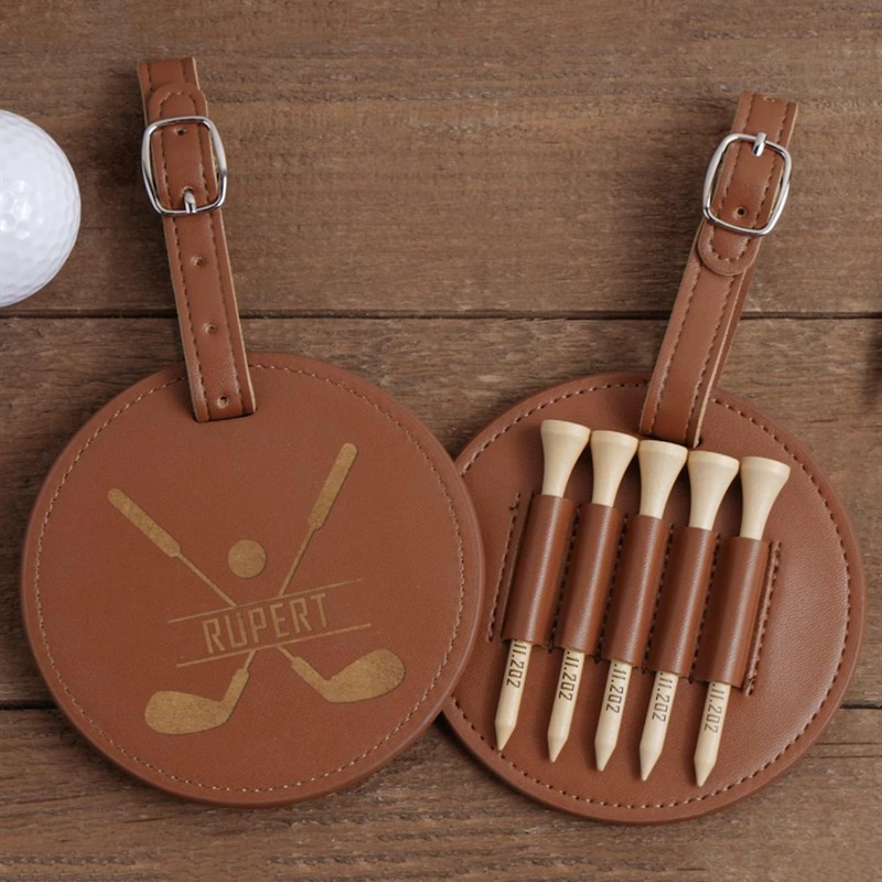 PULeather Golf Backpack With Tag,Ball Spike And Ball Storage Bag With Positioning5 Pieces Of Ball Tee Protection Bag