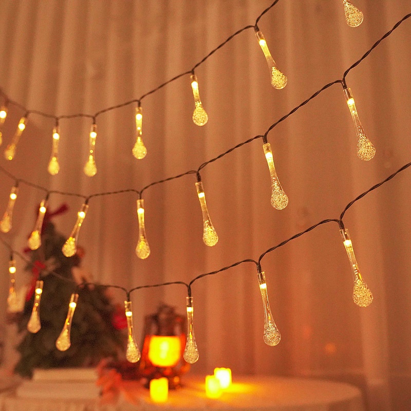 Garden Solar Led Water Drop Light String Outdoor Waterproof Garden Decoration Lights Christmas Lights