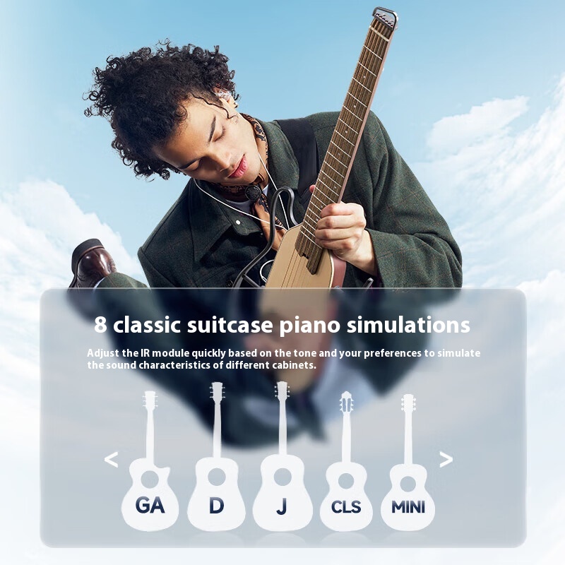 DONNON DONNER HUSH-I PRO Smart Silent Guitar Portable Silent Folk Guitar Removable Folding Connector