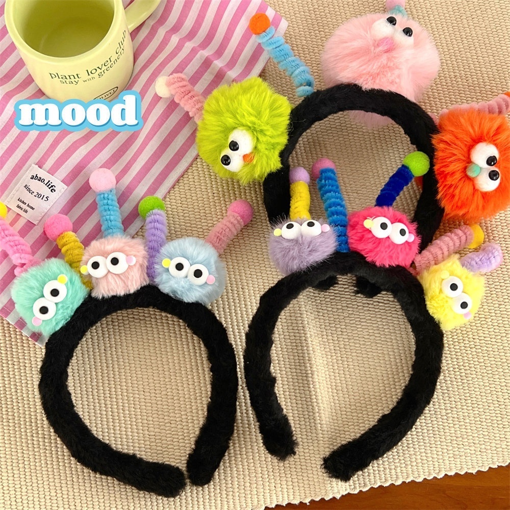 Cute Niuniu Stick Plush Funny Antenna Headband Girly Party Creative Hair Accessories Girl Wash Makeup Headband