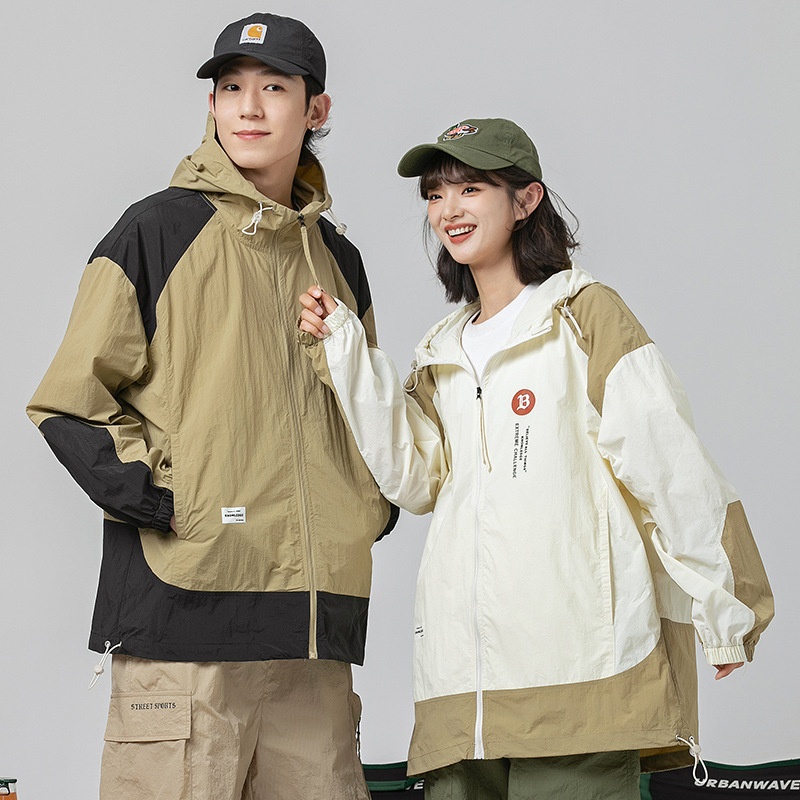 Men And Women's Summer Ultra-thin Couple Sun Protection Clothing Ice Silk Breathable Outdoor Fishing Anti-ultraviolet Stitching Sun Protection Clothing