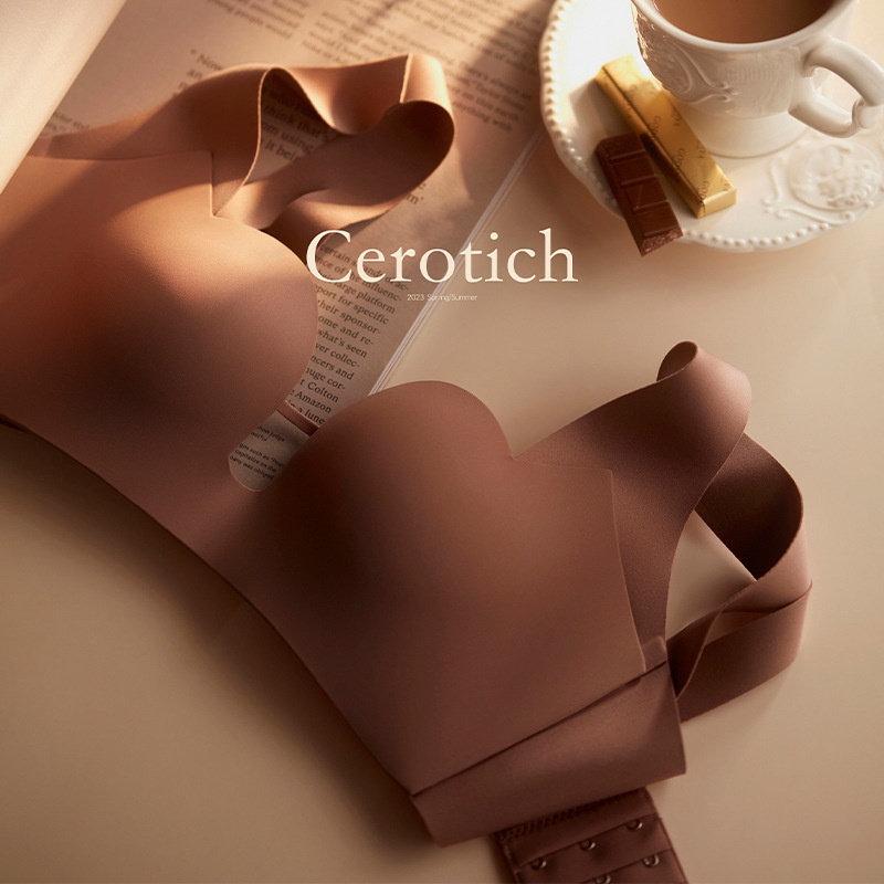 CEROTICHNude Seamless Underwear Women's No-rim Push-up Bra Top Support Soft Support Breast Bra Bra