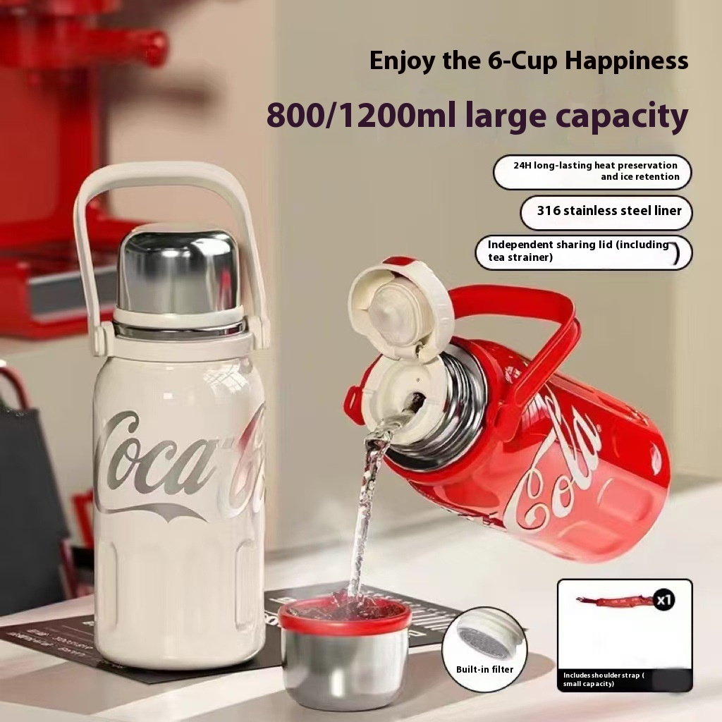 Thermos Cup Women's 316 Stainless Steel Kettle Sports Large Capacity Outdoor Water Cup Portable Sports Cup