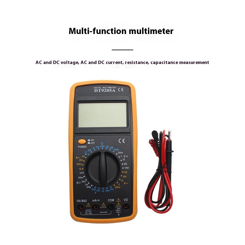 Portable Multi-function Multimeter DT9205 AIntelligent Anti-burn Digital Multimeter Digital Display Voltmeter Ammeter