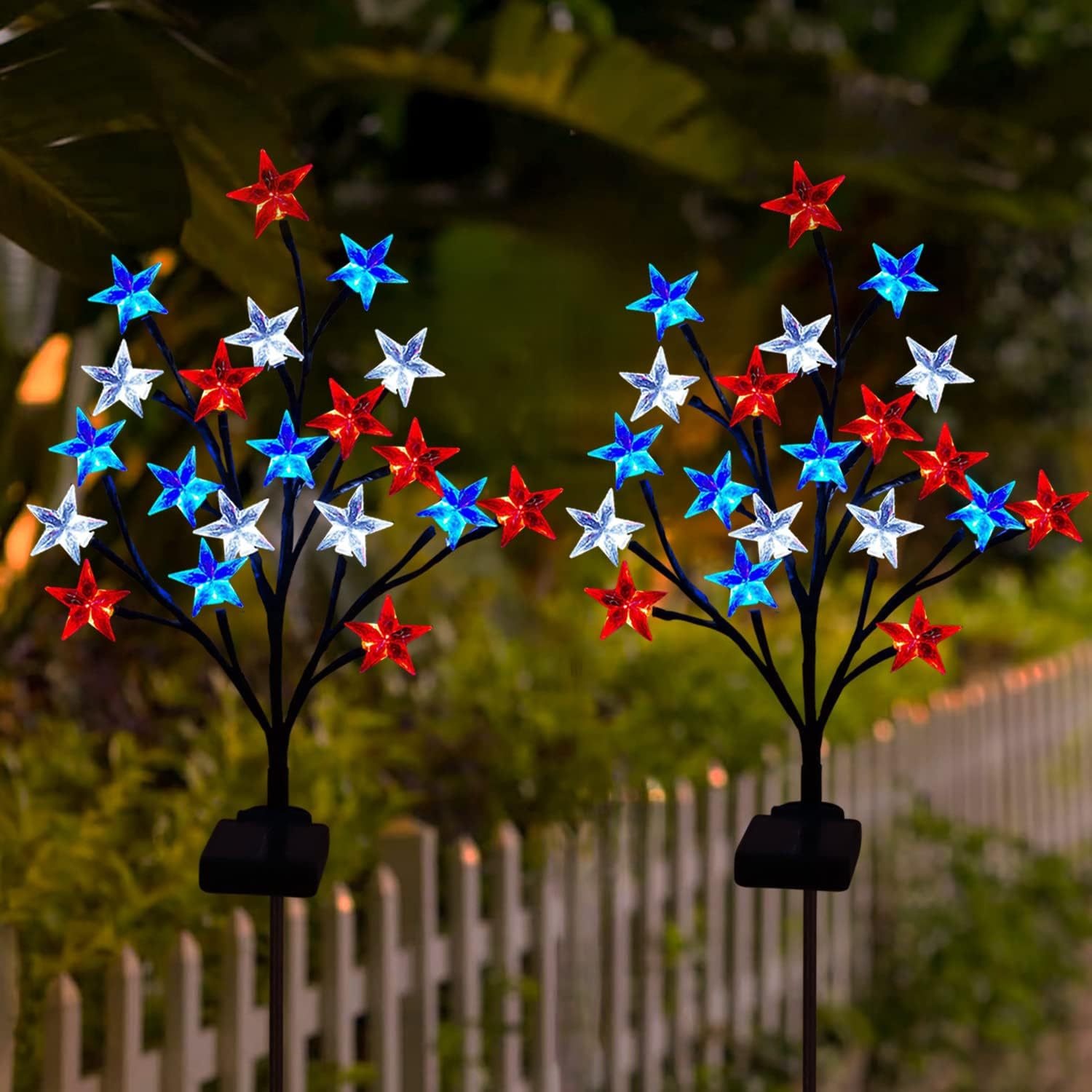 Independence Day Solar Tree Tree Ground Plug Lights