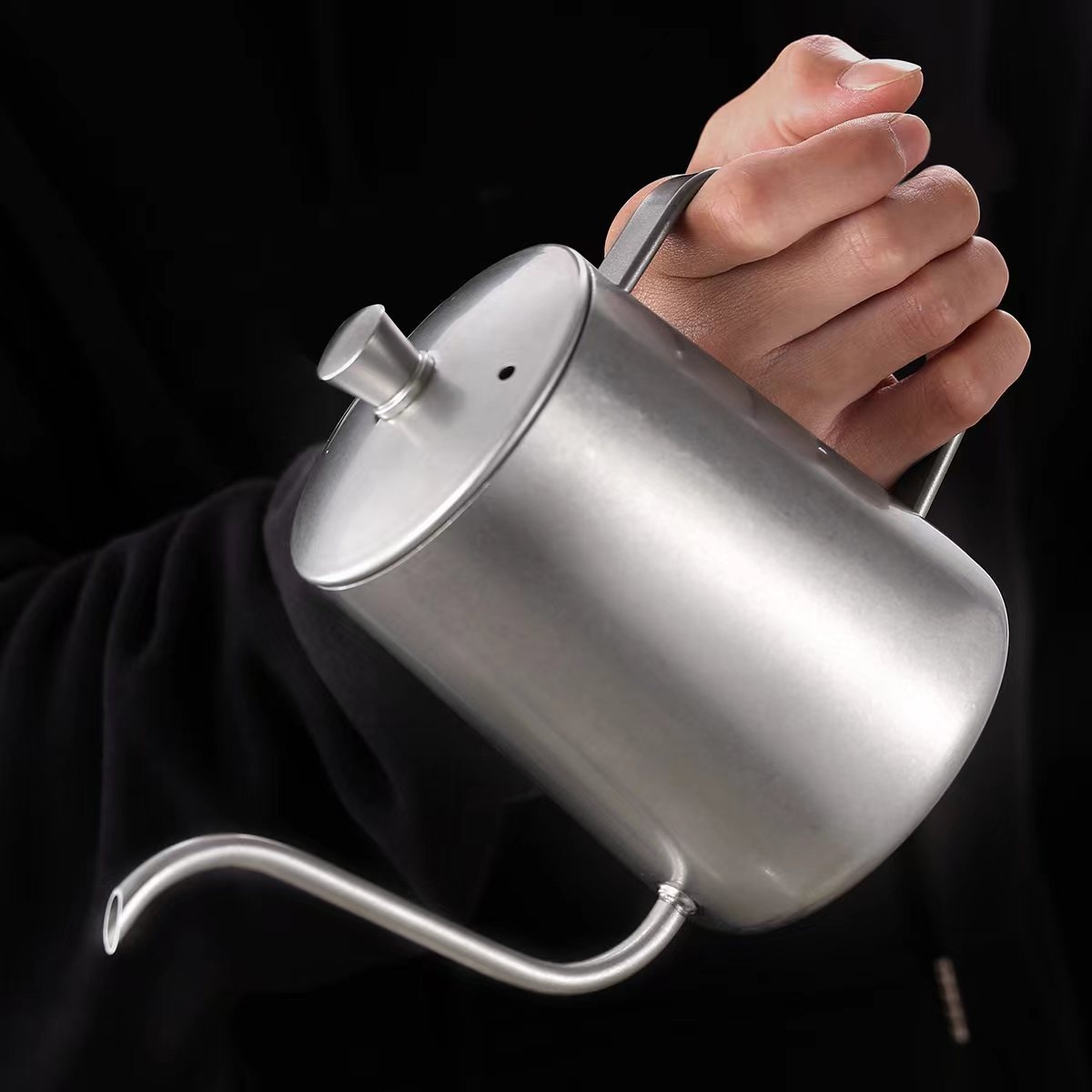 Light Luxury Coffee Hand Brewing Pot Coffee Pot Stainless Steel Handle Practical Slender Mouth Stainless Steel Hand Brewing Coffee Pot