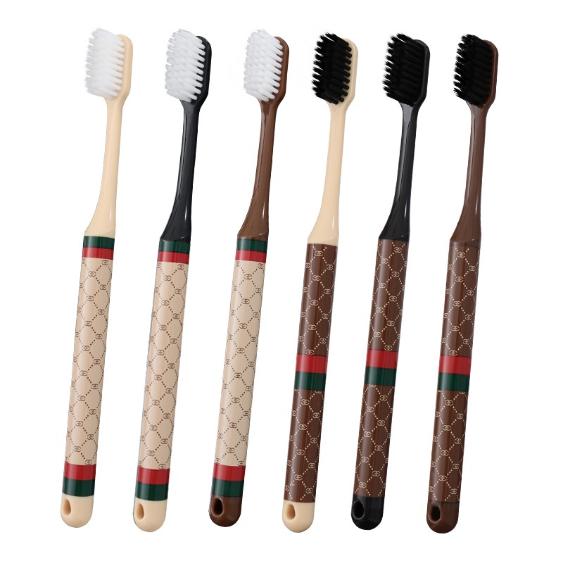 6-Piece Gift Box Printed Handle Soft-Bristle Toothbrush Chinese Culture Accessible Luxury Adult Home Gum Protection Cleaning Family Toothbrush