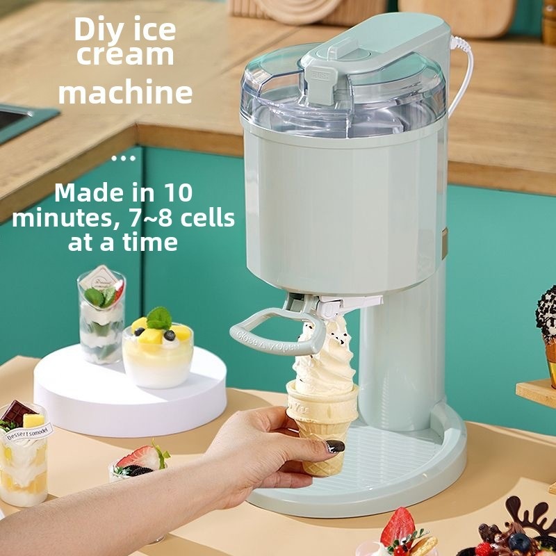 Ice Cream Machine Small Homemade Full-automatic Household Mini Fruit Ice Cream Machine Children DIY Cone Ice Cream Machine