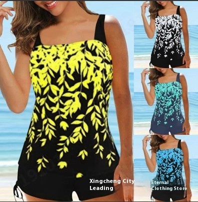 European And American Split Printed Sexy European And American Bikini Swimsuit Women