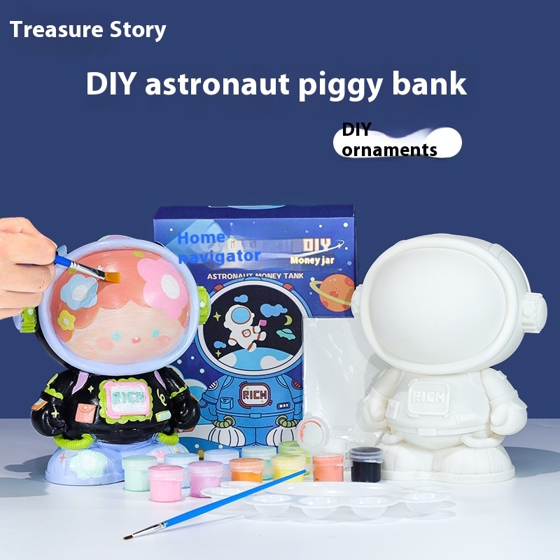 Astronaut DIYPiggy Bank Hand-painted Graffiti Set Can Be Stored And Taken Out Of The Spaceman Piggy Bank Birthday Gift