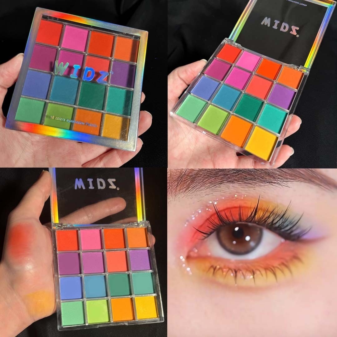 16 Color Rainbow Plate Flower Fairy Plate Tomato Scrambled Egg Eyeshadow Plate Pearlescent Matte Naked Makeup Eyeshadow Fine Flash Colorful