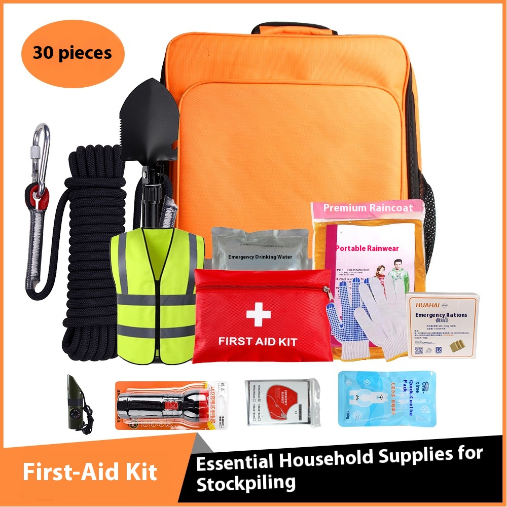 Necessary Emergency Rescue Kit For Hiking Outdoor Survival Disaster Prevention And Life-saving Materials Storage Kit Medical Kit Double-shoulder First Aid Kit