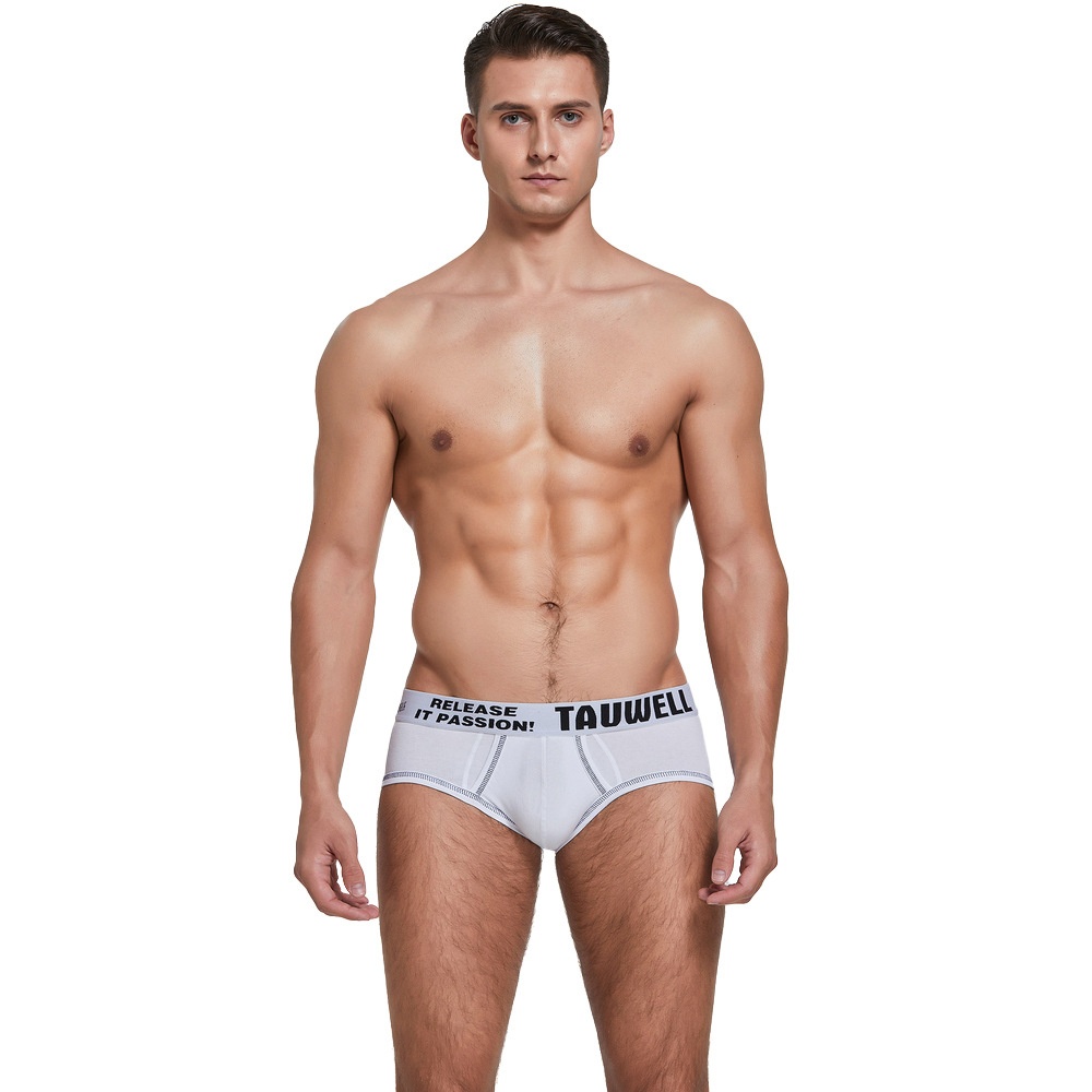 Men's Underwear Cotton Solid Color Briefs Men's Mid-waist Underwear Large Size Underwear