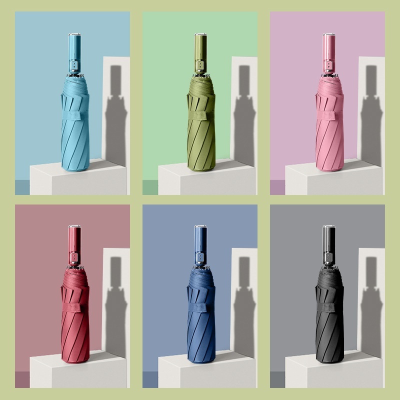 Fully Automatic Double Large Umbrella Crystal Color Double Keel Sun Protection Umbrella Folding Sunny Umbrella