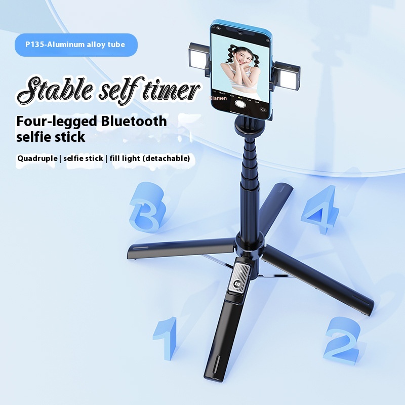 Quadpod Bluetooth Selfie Stick Mobile Phone Universal Selfie Stick Compatible With Go Pro Stable Bracket