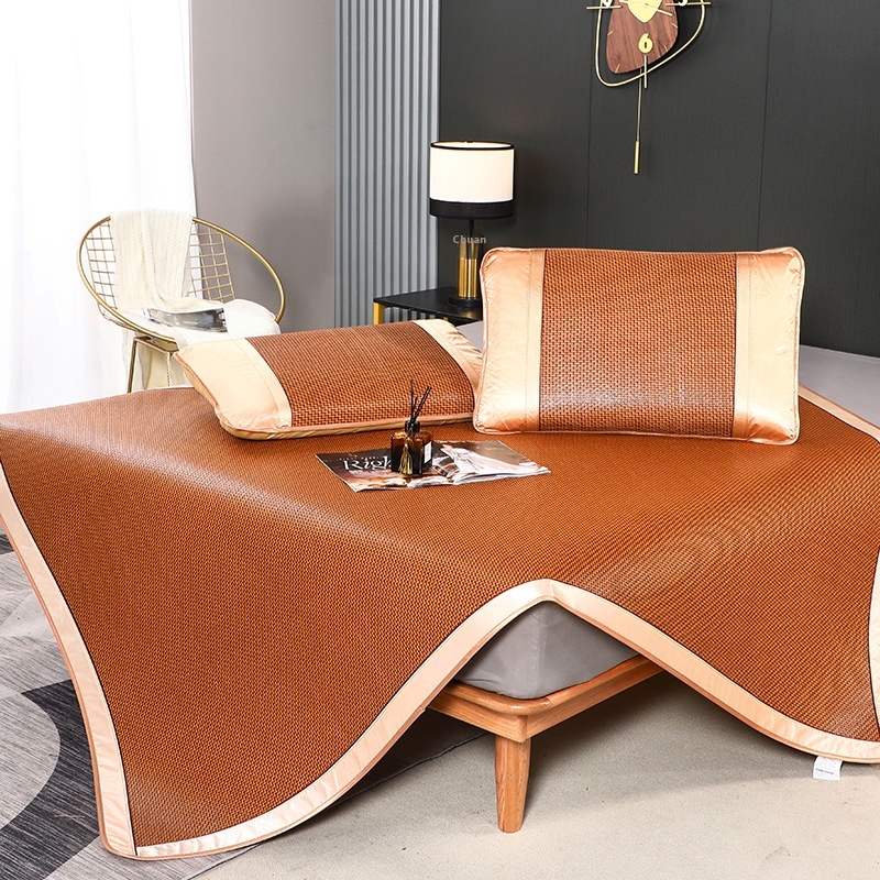 Double-sided Mat1.8m Bed1.5m Rattan Mat Reversible Household Foldable Ice Silk Mat Summer