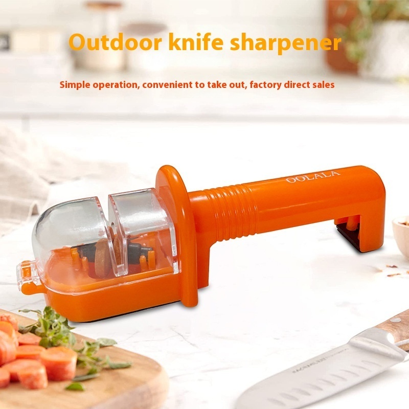 Plastic Knife Sharpener Outdoor Portable Single-head Ceramic Core Knife Sharpening Manual Fast Knife Sharpener Whetstone