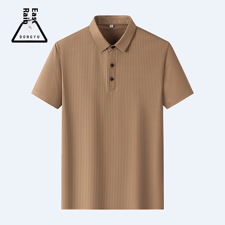 Dongyu Men's Short-sleeved Striped Polo Shirt Men's High-end Casual And Comfortable Single Wear Casual Top Men's T-shirt