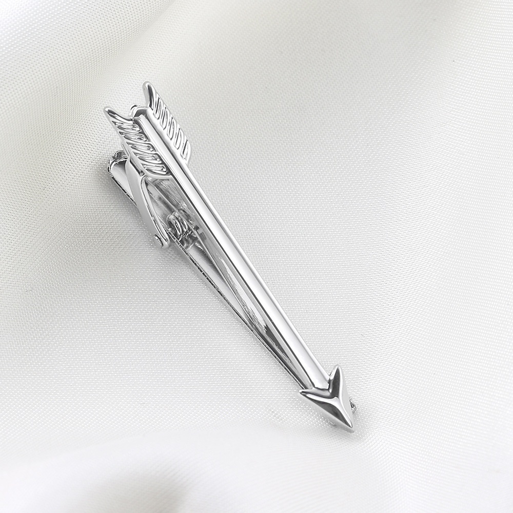Silver Bow And Arrow Shape Metal Tie Clip SMen's Business Casual Korean Tie Pin Tie Clip